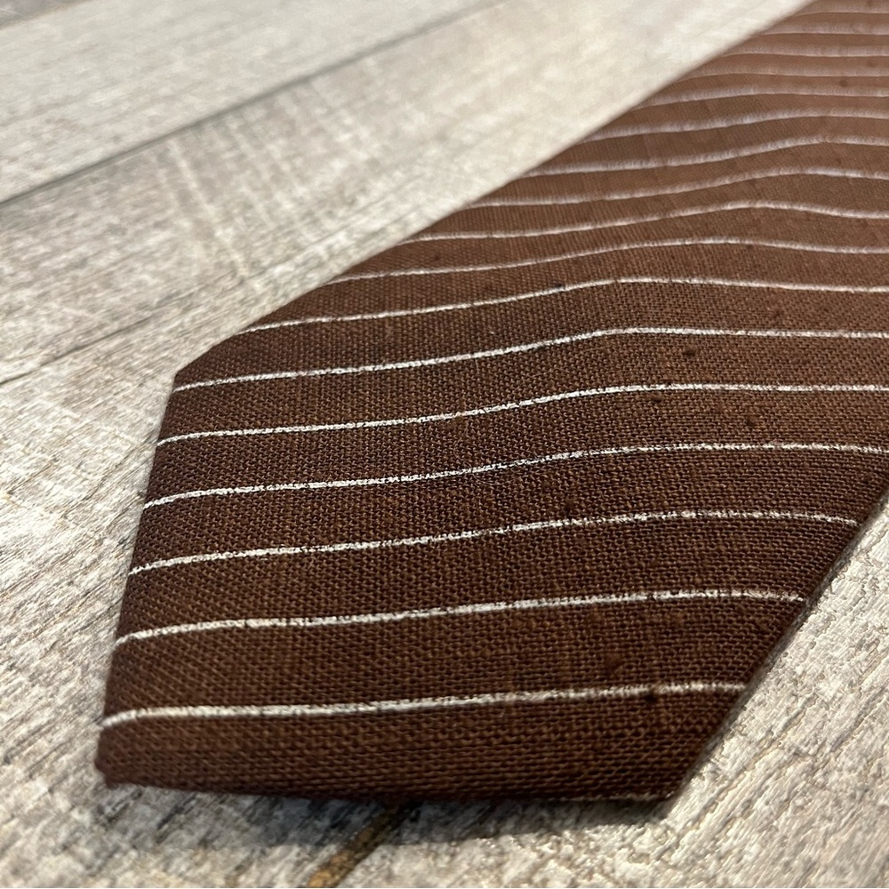 VINTAGE John Henry striped linen cotton tie